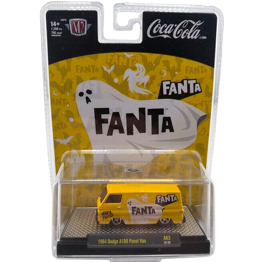 M2 Machines 1964 Dodge A100 Panel Van Fanta Halloween Yellow New Limited Edition